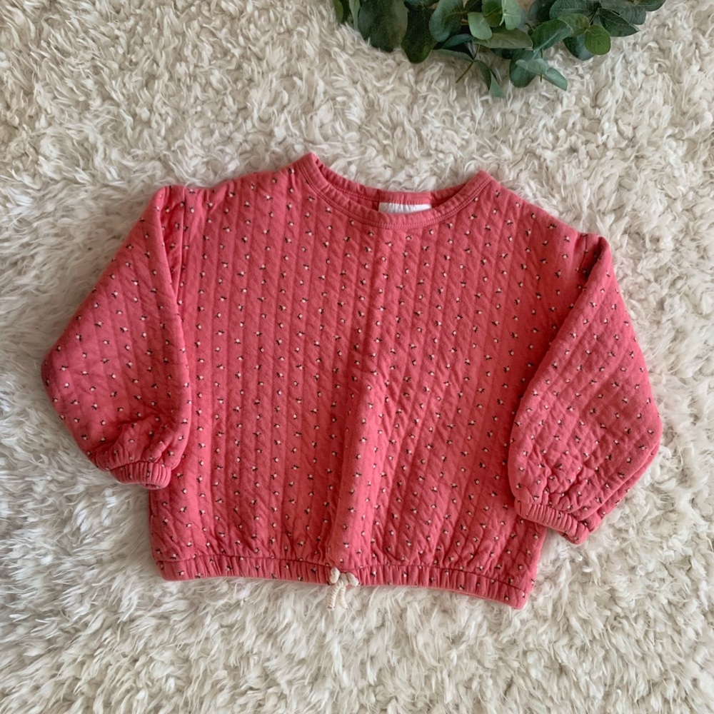 ZARA pink girl quilted sweatshirt size 4/5 years
